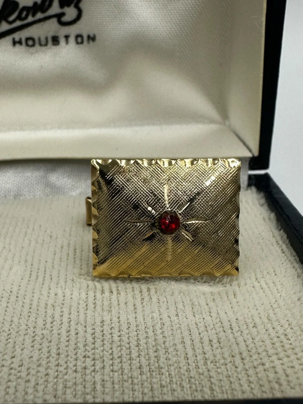 Sakowitz of Houston Goldtone Satin Finish Cufflinks